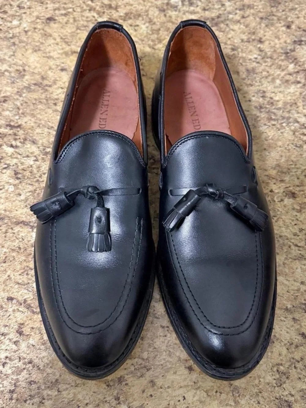 Allen Edmonds Grayson Dress Shoe Mens 9.5 D Black Leather Tassel Loafer 8217